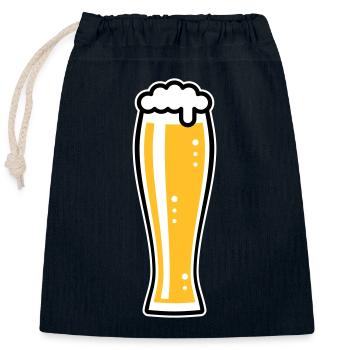 Wheat Beer Glass (Weiss Beer / Beer Drinker / 3C) - Closable cotton gift bag (25x30cm) - navy - Front