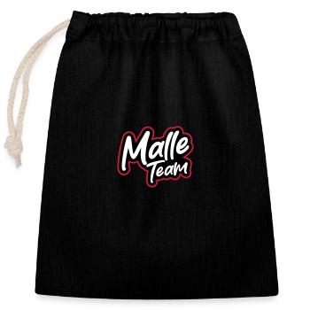Malle Team - Closable cotton gift bag (25x30cm) - black - Front
