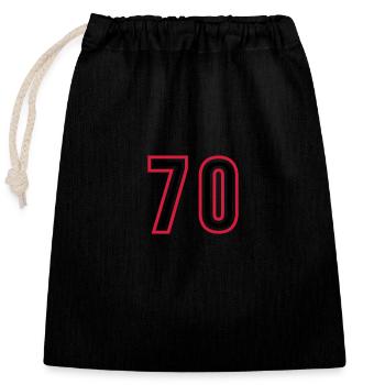 70 Zahl Jahre Trikot - Verschließbarer Geschenkbeutel aus Baumwolle (25x30cm) - Schwarz - Vorne