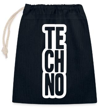 Techno Liebe Zitat Spruch Musik Party Feiern Logo - Verschließbarer Geschenkbeutel aus Baumwolle (25x30cm) - Navy - Vorne