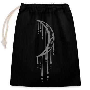 gouttes graffiti falcule lune lune vivre croissant v - Sac cadeau en coton avec cordon (25 x 30 cm) - noir - Devant