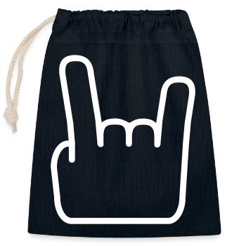 Heavy Metal Hard Rock Musique Cors Geste Logo - Sac cadeau en coton avec cordon (25 x 30 cm) - bleu marine - Devant