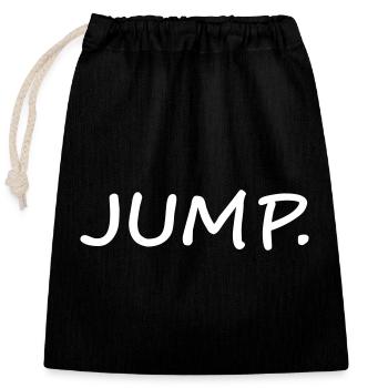 Jump - Closable cotton gift bag (25x30cm) - black - Front