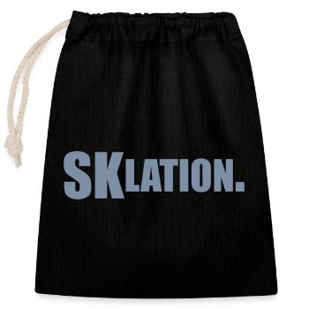Eskalation SKlation sklation | Farbe änderbar - Verschließbarer Geschenkbeutel aus Baumwolle (25x30cm) - Schwarz - Vorne