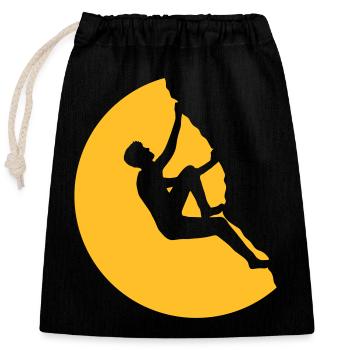 sommet nuit lune rond cercle mur raide fre - Sac cadeau en coton avec cordon (25 x 30 cm) - noir - Devant