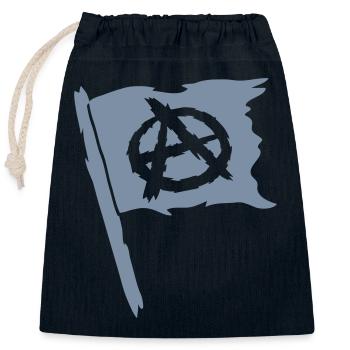Logo flag anarchy symbol - Closable cotton gift bag (25x30cm) - navy - Front