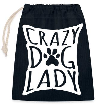 crazy dog lady quote - Closable cotton gift bag (25x30cm) - navy - Front