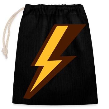 colored flash - Closable cotton gift bag (25x30cm) - black - Front