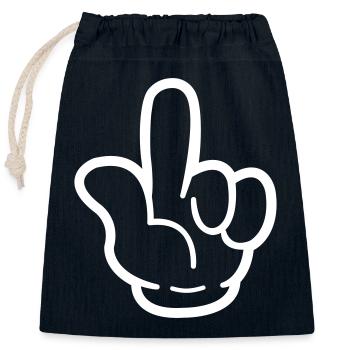 Bande dessinée à la main - Sac cadeau en coton avec cordon (25 x 30 cm) - bleu marine - Devant