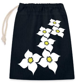 Beaucoup de jolies fleurs motif décoratif coloré belle - Sac cadeau en coton avec cordon (25 x 30 cm) - bleu marine - Devant