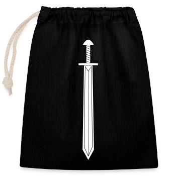 Sword - Closable cotton gift bag (25x30cm) - black - Front