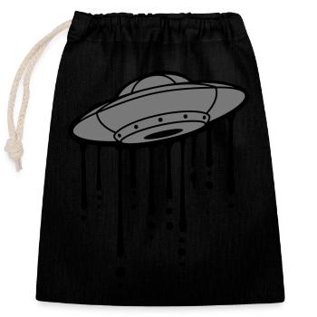 Graffiti Tropfen UFO Mystery - Verschließbarer Geschenkbeutel aus Baumwolle (25x30cm) - Schwarz - Vorne