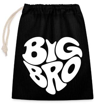 Big Bro - Heart Shape - Heart Shape - Big Brother - Closable cotton gift bag (25x30cm) - black - Front
