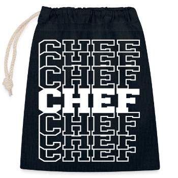 Chef - Verschließbarer Geschenkbeutel aus Baumwolle (25x30cm) - Navy - Vorne