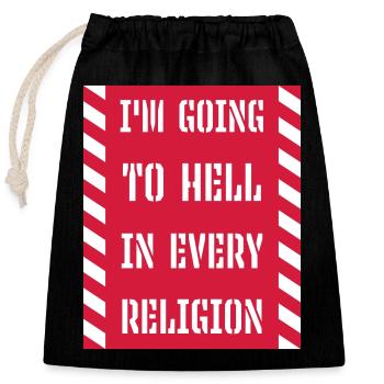 Going to Hell - Closable cotton gift bag (25x30cm) - black - Front