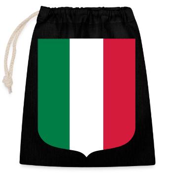 Italien - Verschließbarer Geschenkbeutel aus Baumwolle (25x30cm) - Schwarz - Vorne
