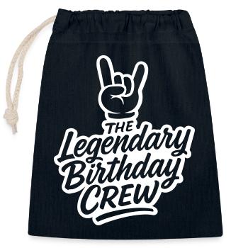 Birthday Crew Party - Closable cotton gift bag (25x30cm) - navy - Front