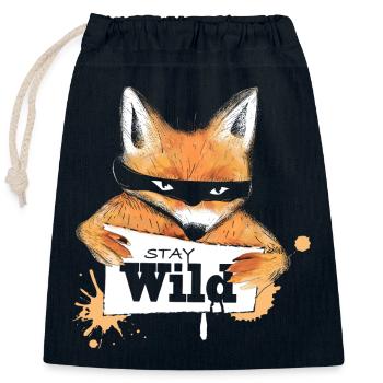 Fuchs mit einer Nachricht - Verschließbarer Geschenkbeutel aus Baumwolle (25x30cm) - Navy - Vorne
