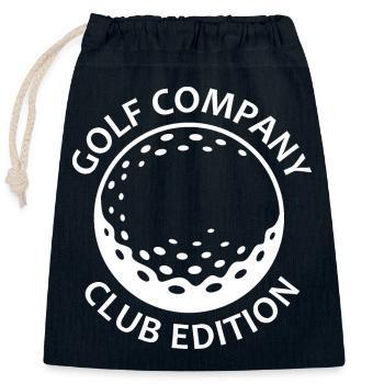 Golf Golfclub Symbol Ball Golfer Logo icon Grafik - Verschließbarer Geschenkbeutel aus Baumwolle (25x30cm) - Navy - Vorne