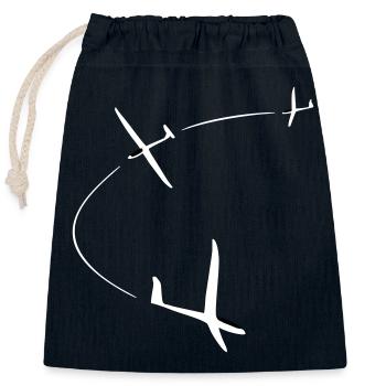 Glider Gliding Gliding Glider - Closable cotton gift bag (25x30cm) - navy - Front