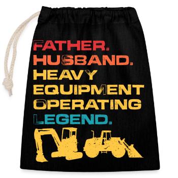 Construction machinery operator Excavator driver Excavator driver Construction workers - Closable cotton gift bag (25x30cm) - black - Front