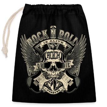ROCK OR DIE - Closable cotton gift bag (25x30cm) - black - Front