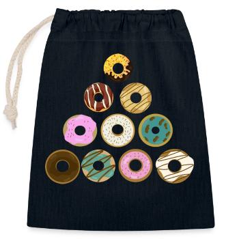 donut tree - Closable cotton gift bag (25x30cm) - navy - Front