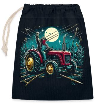 Agriculteur en colère - Sac cadeau en coton avec cordon (25 x 30 cm) - bleu marine - Devant