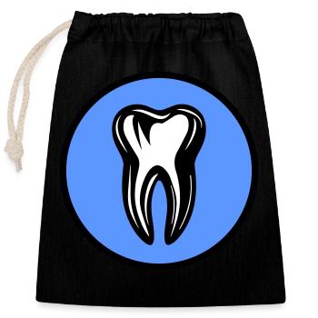Icône de dentiste dentaire - Sac cadeau en coton avec cordon (25 x 30 cm) - noir - Devant
