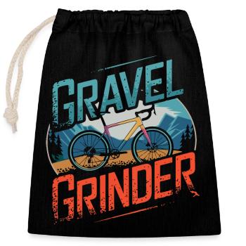 Gravel Grinder Bergfahrt - Verschließbarer Geschenkbeutel aus Baumwolle (25x30cm) - Schwarz - Vorne