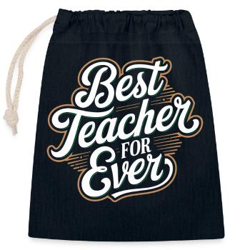 Bester Lehrer aller Zeiten - Verschließbarer Geschenkbeutel aus Baumwolle (25x30cm) - Navy - Vorne