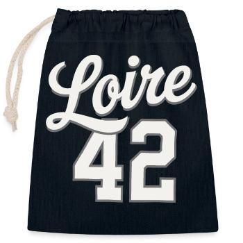 Loire 42 - Sac cadeau en coton avec cordon (25 x 30 cm) - bleu marine - Devant