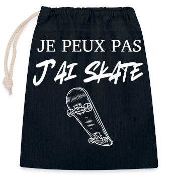 Ich kann nicht, ich bin geskatet - Verschließbarer Geschenkbeutel aus Baumwolle (25x30cm) - Navy - Vorne