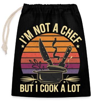 I'm Not A Chef But I Cook A Lot 5 - Verschließbarer Geschenkbeutel aus Baumwolle (25x30cm) - Schwarz - Vorne