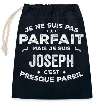 Joseph Ein Vorname, eine Geschichte, eine Persönlichkeit - Verschließbarer Geschenkbeutel aus Baumwolle (25x30cm) - Navy - Vorne