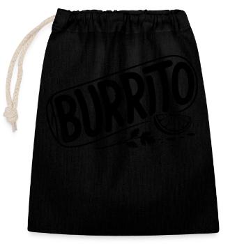 Burrito - Cool Dairy Logo - Closable cotton gift bag (25x30cm) - black - Front