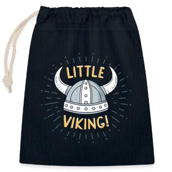 Little Viking Helmet - Sac cadeau en coton avec cordon (25 x 30 cm) - bleu marine - Devant