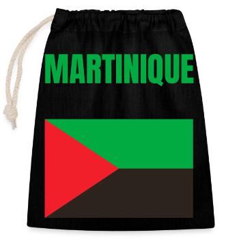 T-shirt drapeau Martinique Antilles - Sac cadeau en coton avec cordon (25 x 30 cm) - noir - Devant