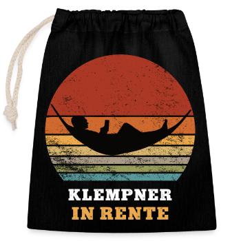 Plumber Pension Retirement Retiree Retiree - Closable cotton gift bag (25x30cm) - black - Front