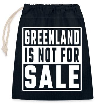 Le Groenland n’est pas à vendre - Sac cadeau en coton avec cordon (25 x 30 cm) - bleu marine - Devant