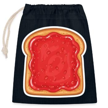 Jam bread - Closable cotton gift bag (25x30cm) - navy - Front