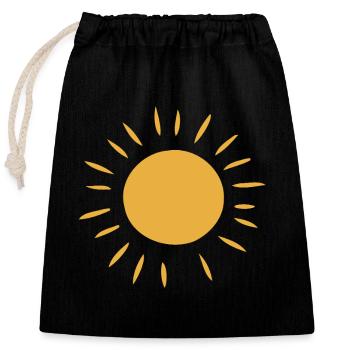 Warme minimalistische Sonne - Verschließbarer Geschenkbeutel aus Baumwolle (25x30cm) - Schwarz - Vorne