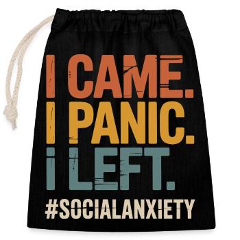 Problème introverti, drôle de freak social - Sac cadeau en coton avec cordon (25 x 30 cm) - noir - Devant