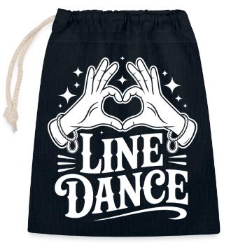 Line Dance Liebe - Verschließbarer Geschenkbeutel aus Baumwolle (25x30cm) - Navy - Vorne