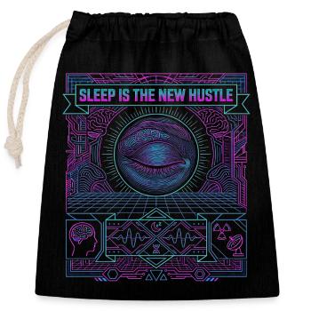 Hustle The Sleep - Verschließbarer Geschenkbeutel aus Baumwolle (25x30cm) - Schwarz - Vorne