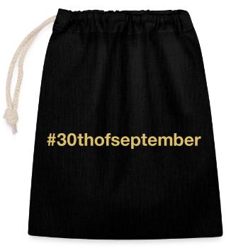 born on September 30 Birthday birthday - Closable cotton gift bag (25x30cm) - black - Front
