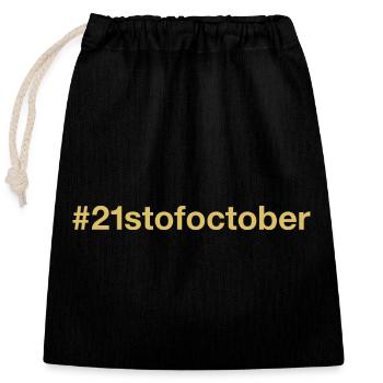 born on October 21 Birthday birthday - Closable cotton gift bag (25x30cm) - black - Front