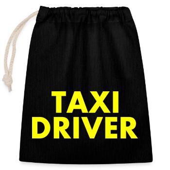 Taxi driver - Closable cotton gift bag (25x30cm) - black - Front