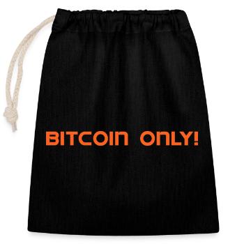 Bitcoin only! - Closable cotton gift bag (25x30cm) - black - Front