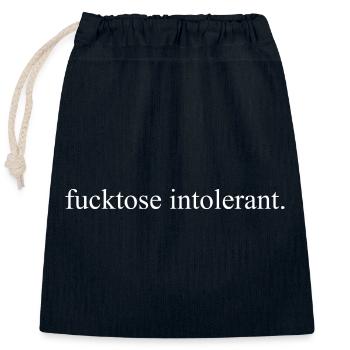 Fucktose Intolerant Minimal Typo Statement - Verschließbarer Geschenkbeutel aus Baumwolle (25x30cm) - Navy - Vorne